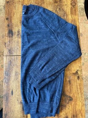 J. Crew Men's Navy Heather Crewneck Sweater